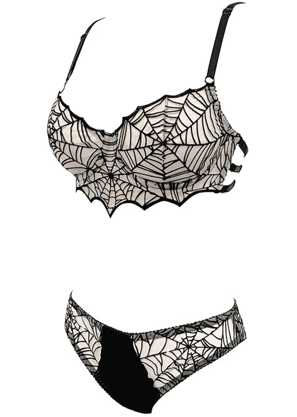 Videnoir Spiderweb Brief Nude Black