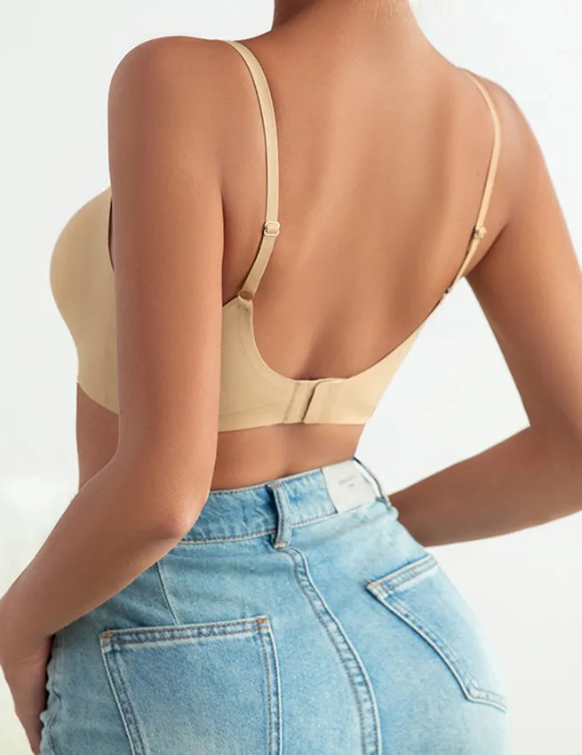 Wavy Edge Removable Pads Ice Silk Women Seamless Bra