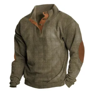 WESTON™ - MEN'S RIBBED BUTTON UP SWEATER