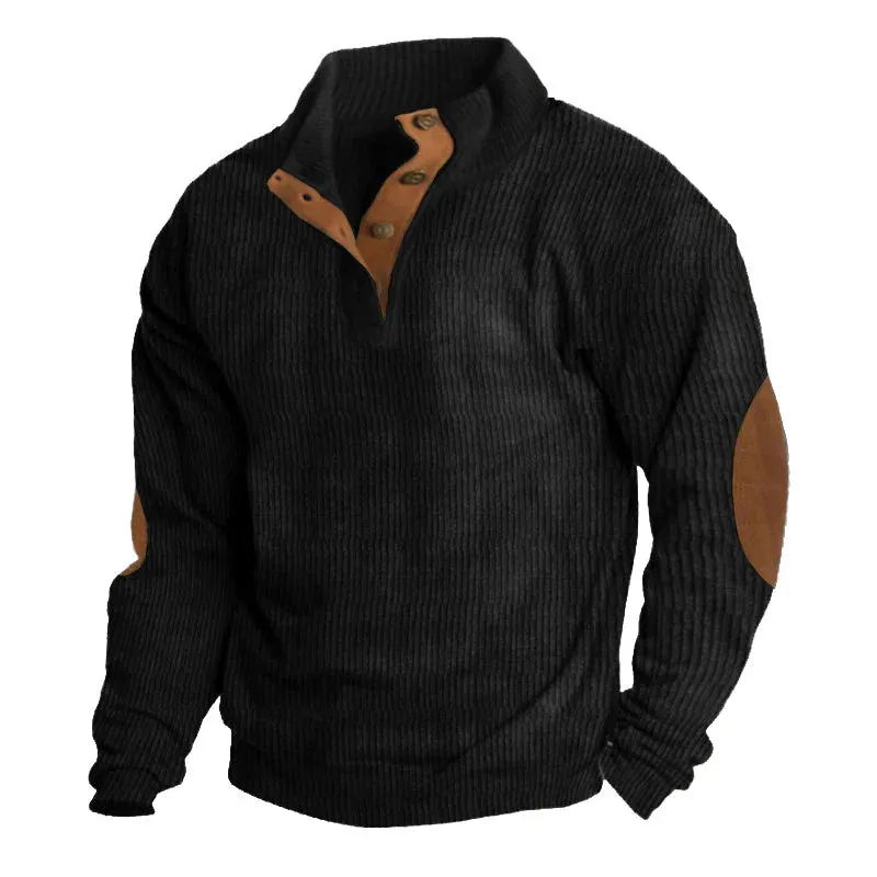 WESTON™ - MEN'S RIBBED BUTTON UP SWEATER