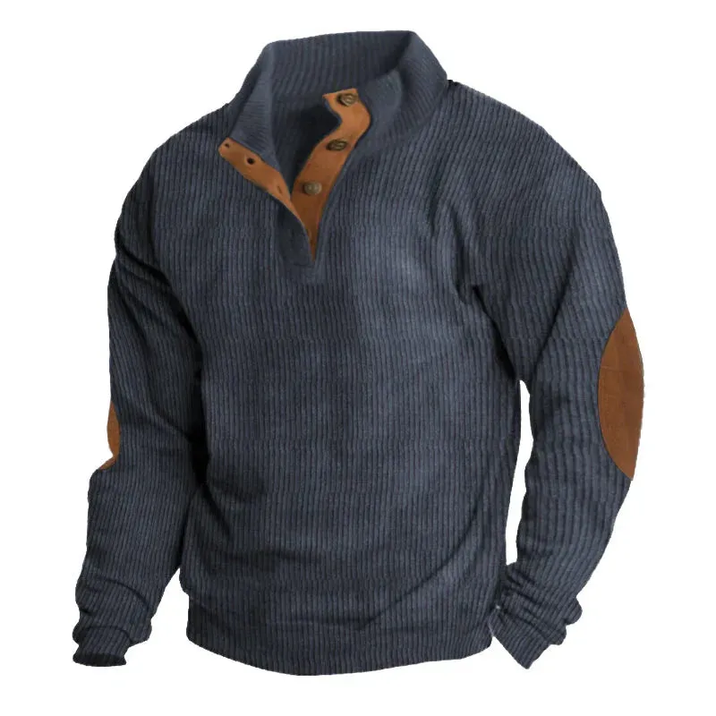 WESTON™ - MEN'S RIBBED BUTTON UP SWEATER