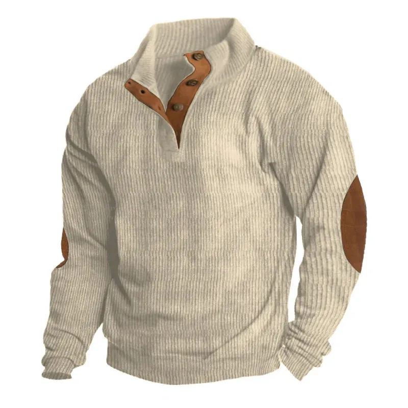 WESTON™ - MEN'S RIBBED BUTTON UP SWEATER