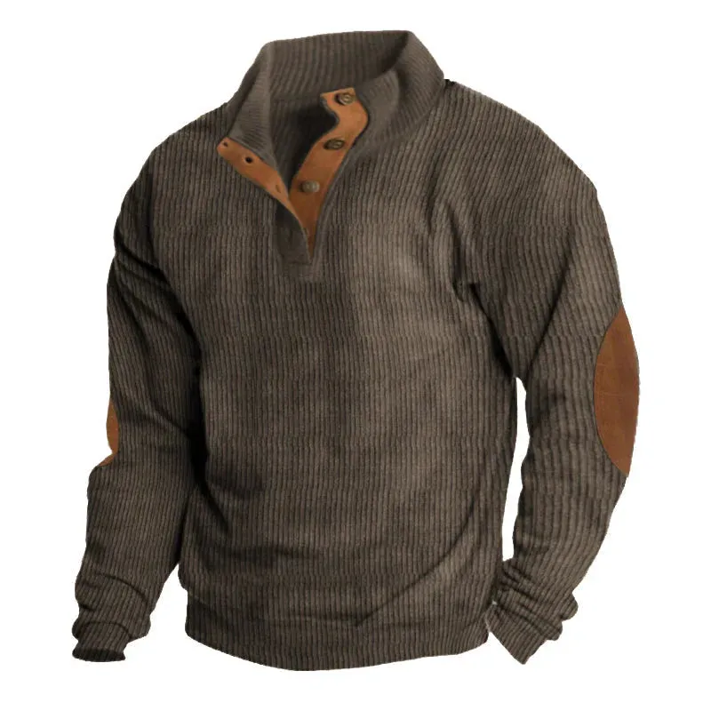 WESTON™ - MEN'S RIBBED BUTTON UP SWEATER