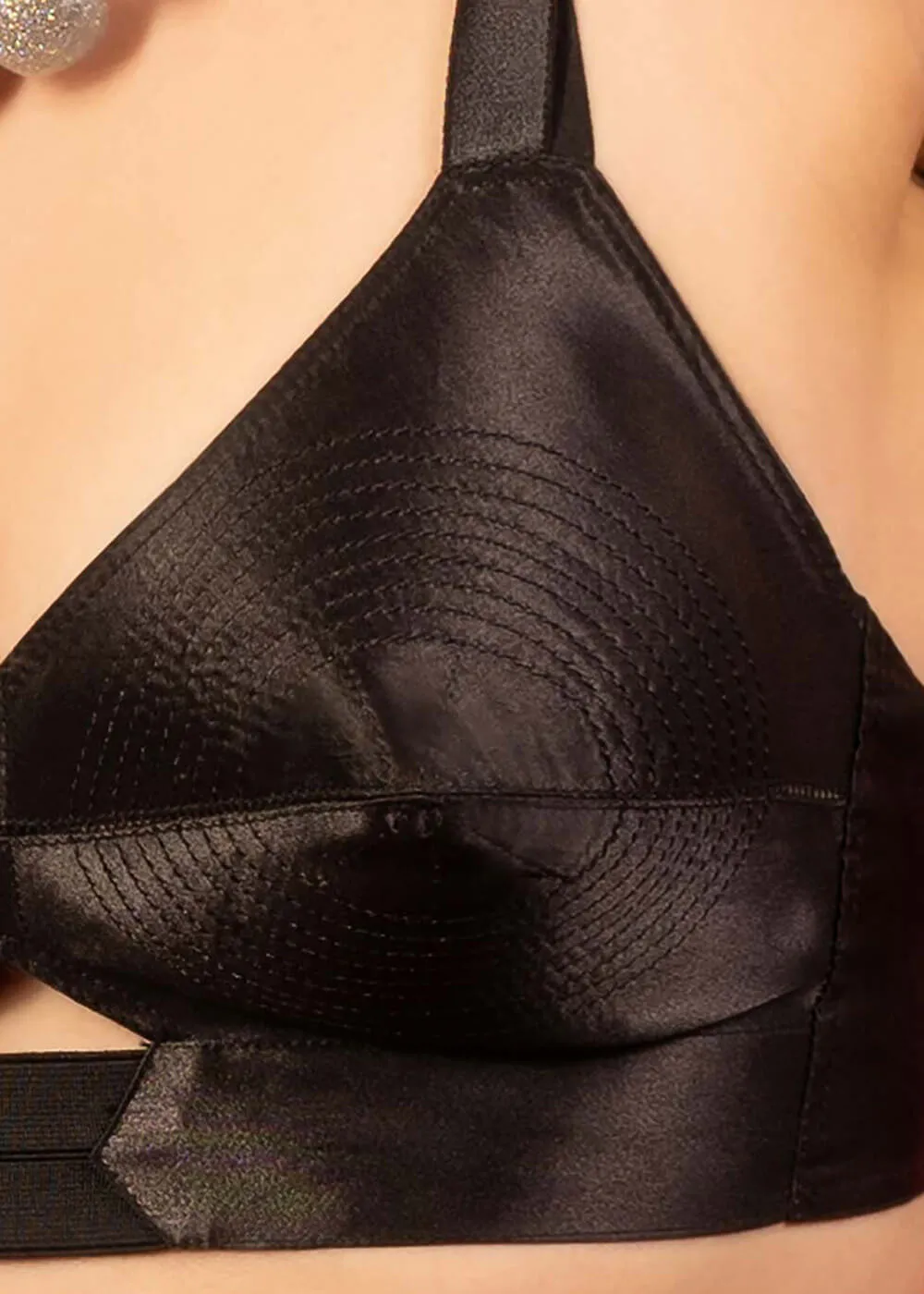What Katie Did Maitresse Satin Bullet Bra Black