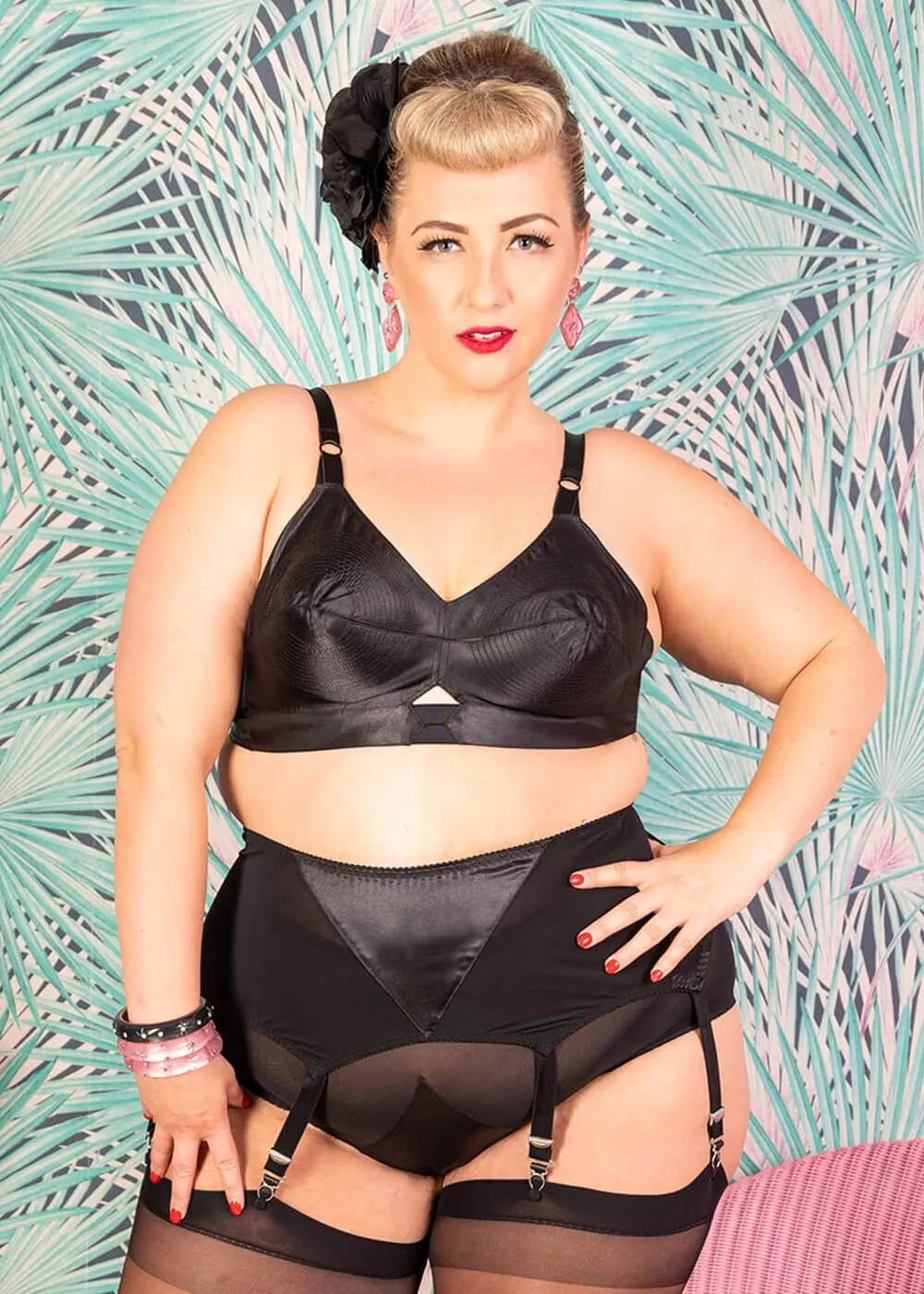 What Katie Did Maitresse Satin Bullet Bra Black