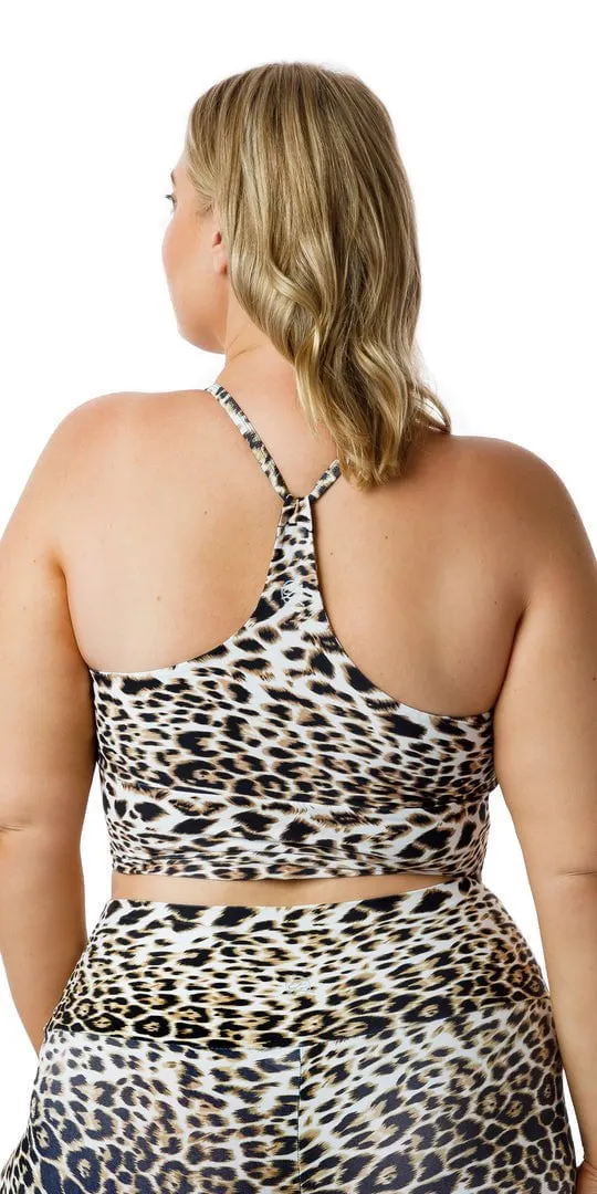 White Cheetah Motion Racer Back Bra