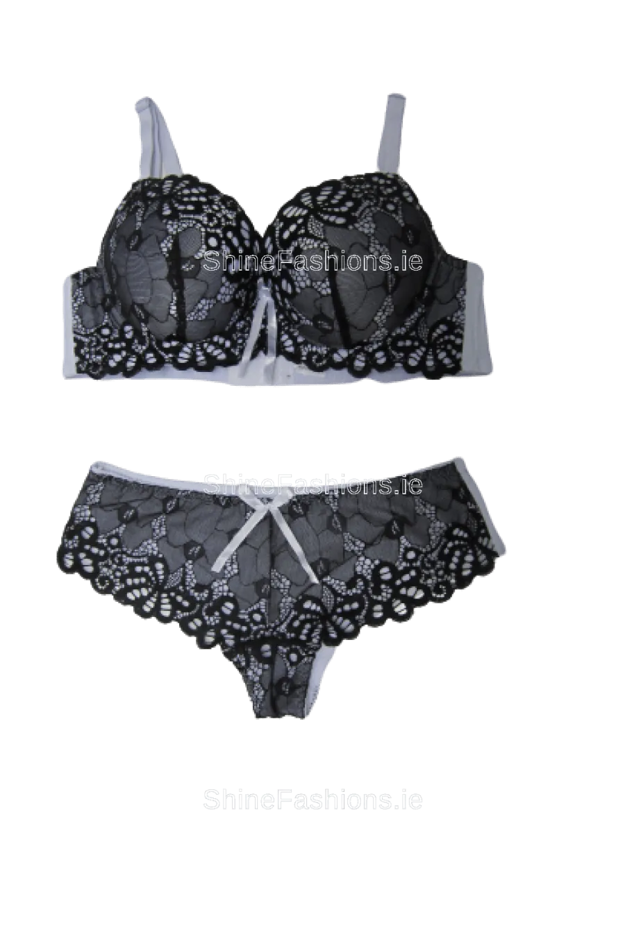 White Lace Detail Lingerie Set