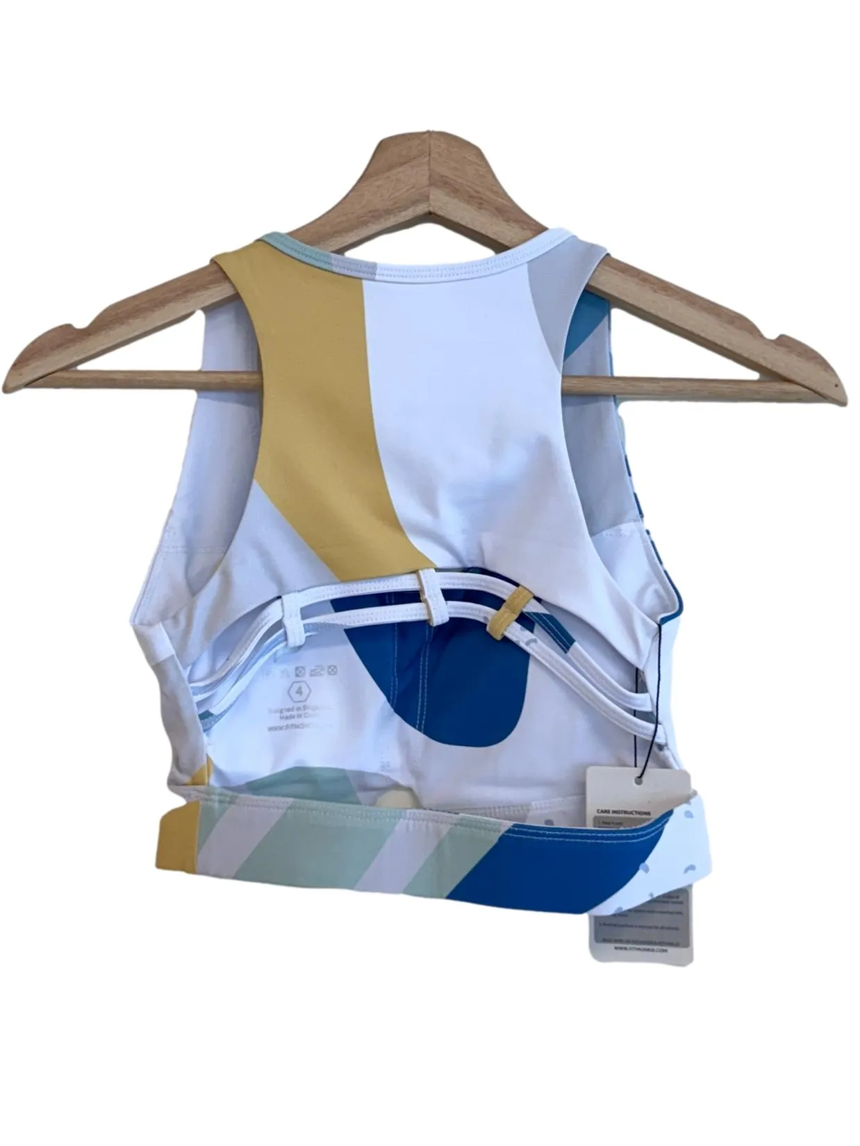 White Patterned Sports Bra