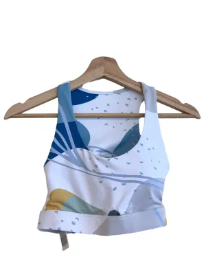 White Patterned Sports Bra
