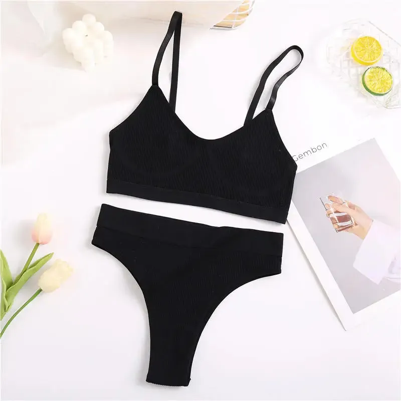 Women Bra Set Panties Sexy Push Up Bralette Sports Lingerie S-XL