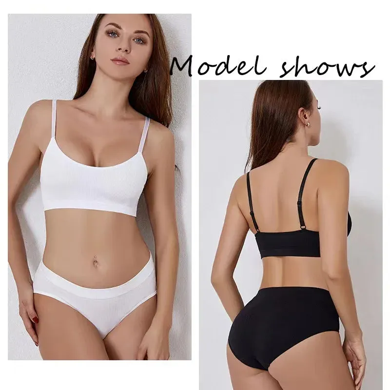 Women Bra Set Panties Sexy Push Up Bralette Sports Lingerie S-XL
