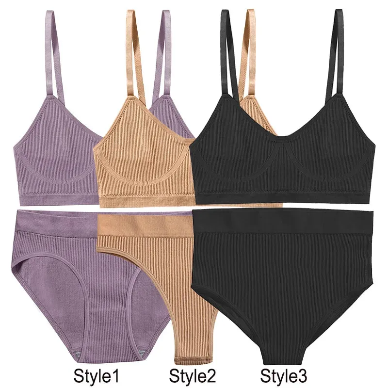 Women Bra Set Panties Sexy Push Up Bralette Sports Lingerie S-XL