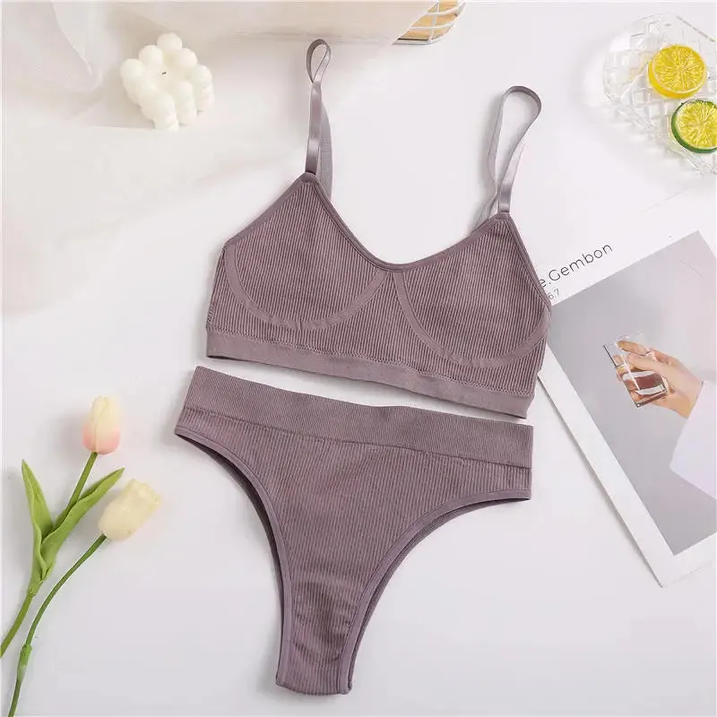 Women Bra Set Panties Sexy Push Up Bralette Sports Lingerie S-XL