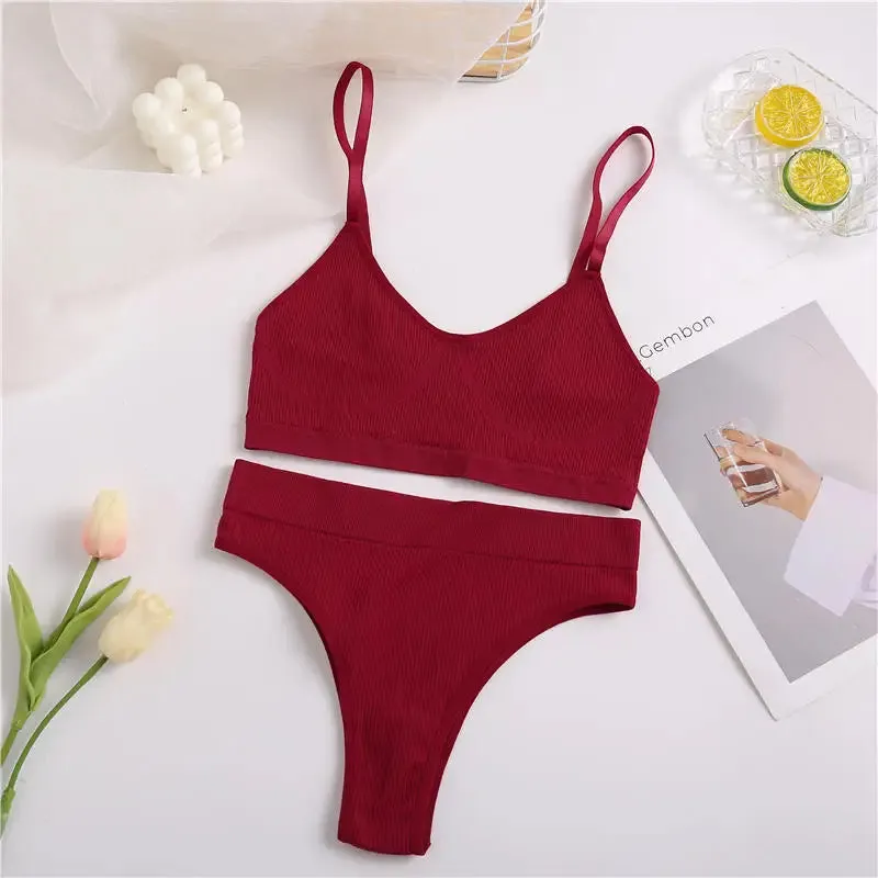 Women Bra Set Panties Sexy Push Up Bralette Sports Lingerie S-XL
