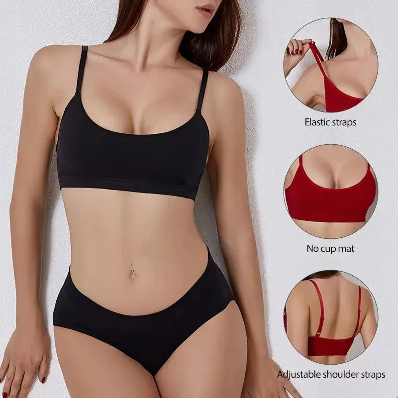 Women Bra Set Panties Sexy Push Up Bralette Sports Lingerie S-XL