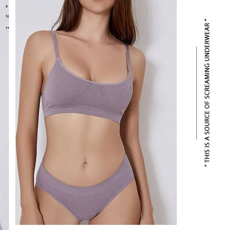 Women Bra Set Panties Sexy Push Up Bralette Sports Lingerie S-XL