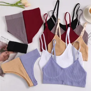Women Bra Set Panties Sexy Push Up Bralette Sports Lingerie S-XL