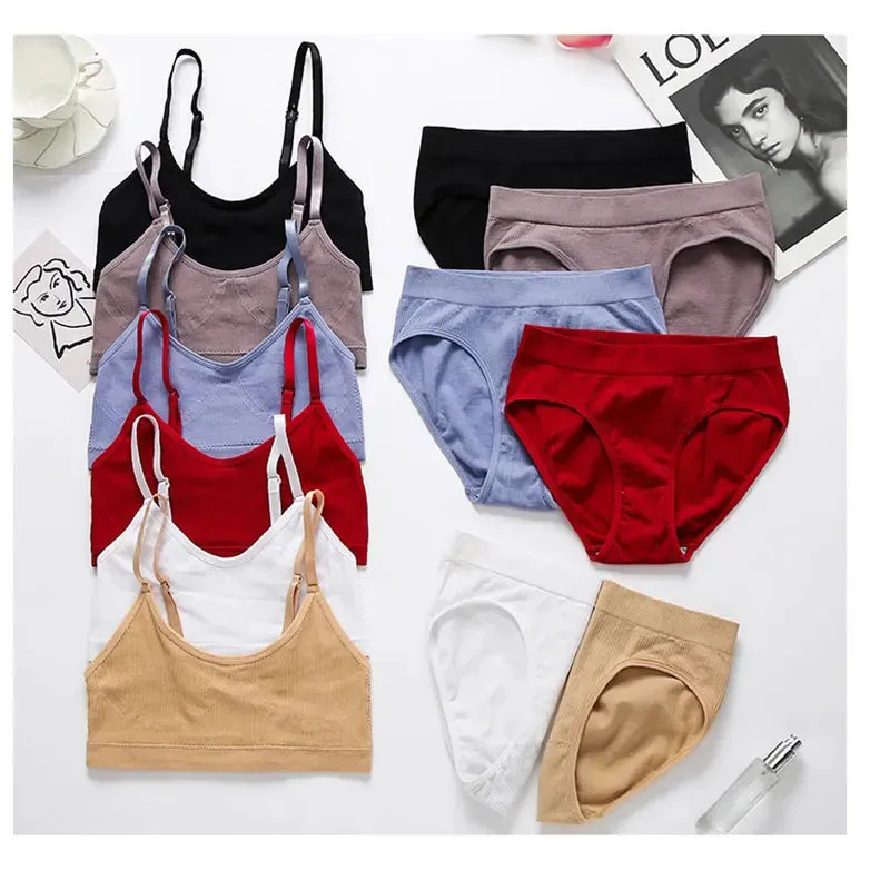 Women Bra Set Panties Sexy Push Up Bralette Sports Lingerie S-XL