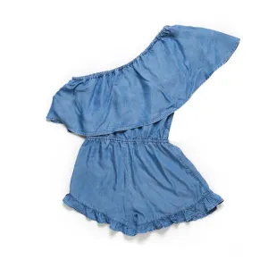 Women Denim Fancy Short Jumpsuit