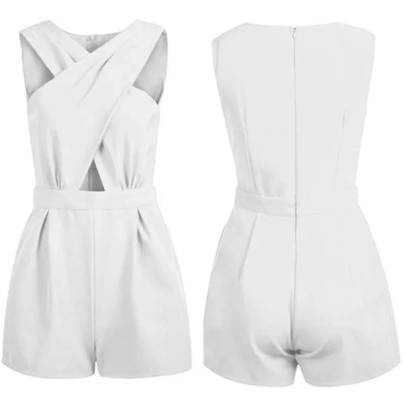 Women Girls Clubwear V Neck Playsuit Bodycon Party Jumpsuit Romper Trousers S-XL NW