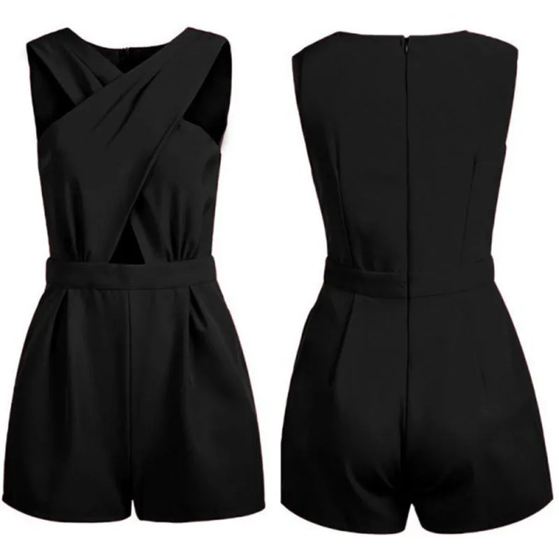 Women Girls Clubwear V Neck Playsuit Bodycon Party Jumpsuit Romper Trousers S-XL NW