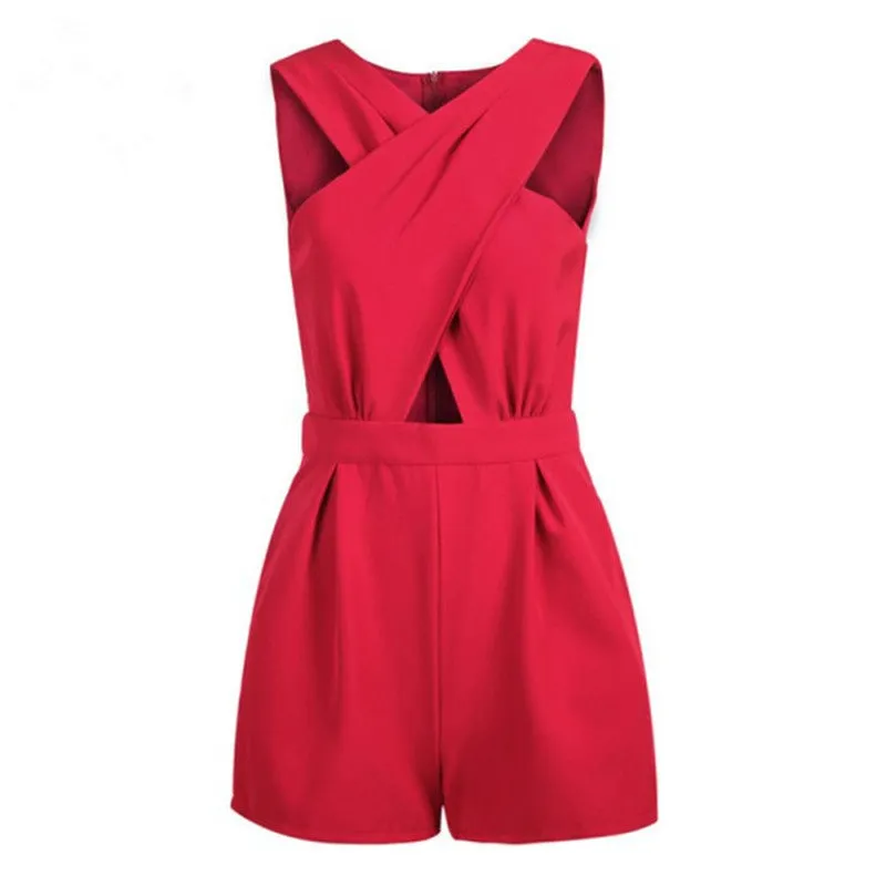 Women Girls Clubwear V Neck Playsuit Bodycon Party Jumpsuit Romper Trousers S-XL NW