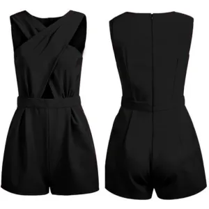 Women Girls Clubwear V Neck Playsuit Bodycon Party Jumpsuit Romper Trousers S-XL NW