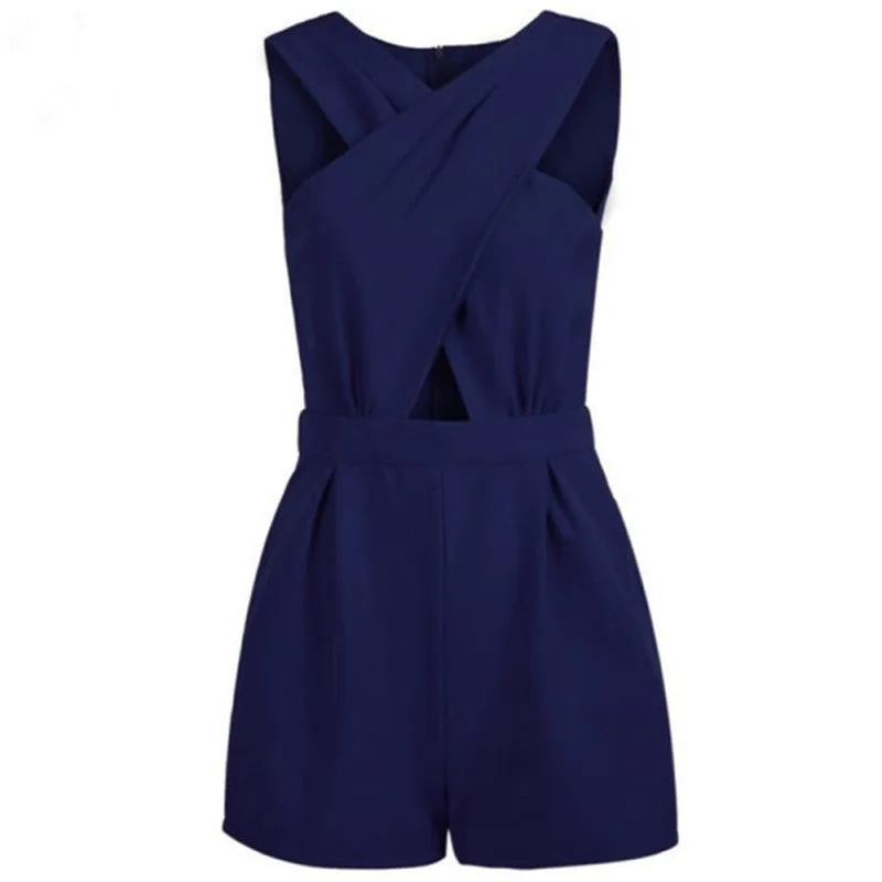 Women Girls Clubwear V Neck Playsuit Bodycon Party Jumpsuit Romper Trousers S-XL NW