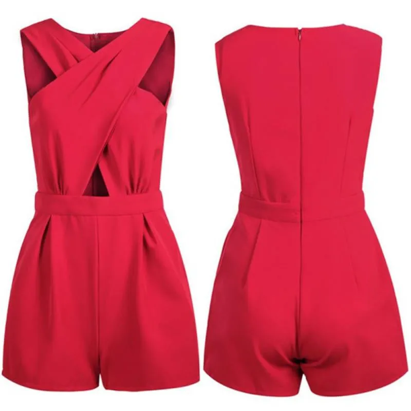 Women Girls Clubwear V Neck Playsuit Bodycon Party Jumpsuit Romper Trousers S-XL NW