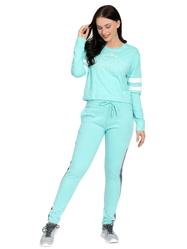 Women Light Blue Loose Fit Printed T-Shirt - BOUNDLESS TOP-AV