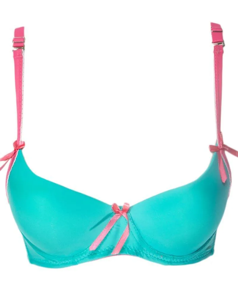 Women Push Up Underwire Bra Smoothing Lace Everyday Bra - Firozi
