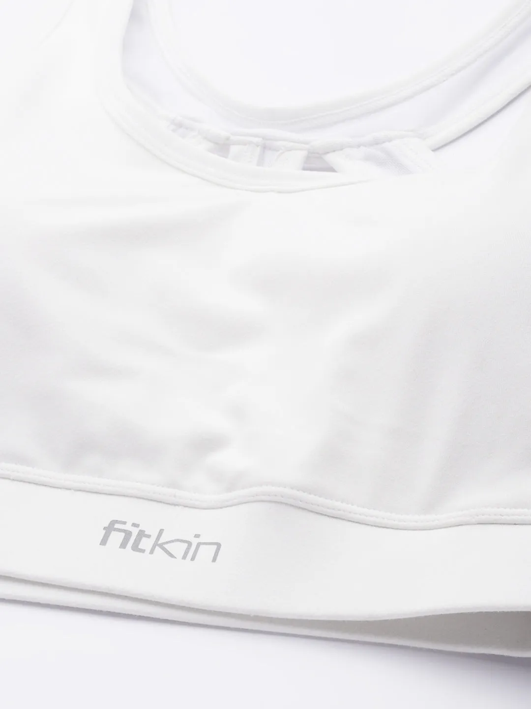Women White Medium Impact Sports Bra With Back Mesh Multi Straps