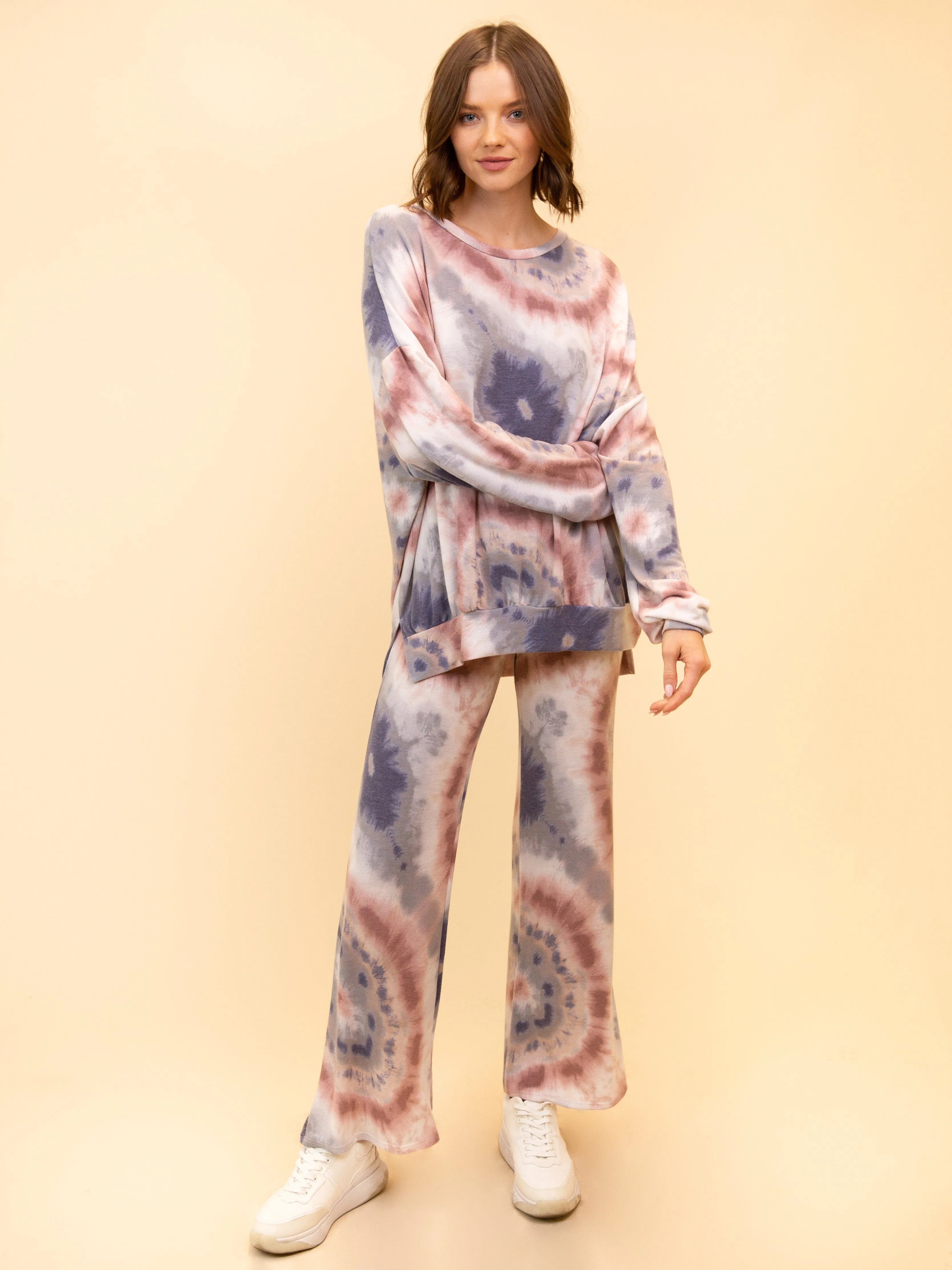 WOMEN'S 2 PCS TIE DYE LOUNGE SET