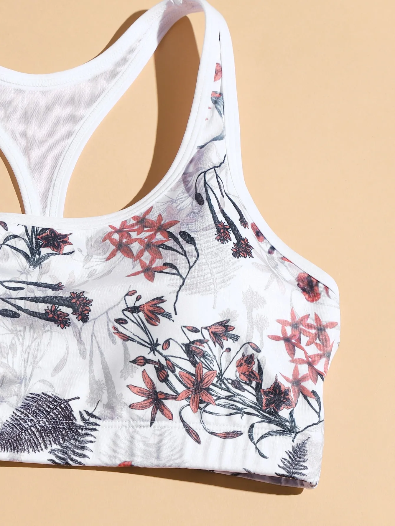 Women's 3pcs Slogan & Floral Print Workout Gym Set Racerback Bra & Tank & Yoga Leggings