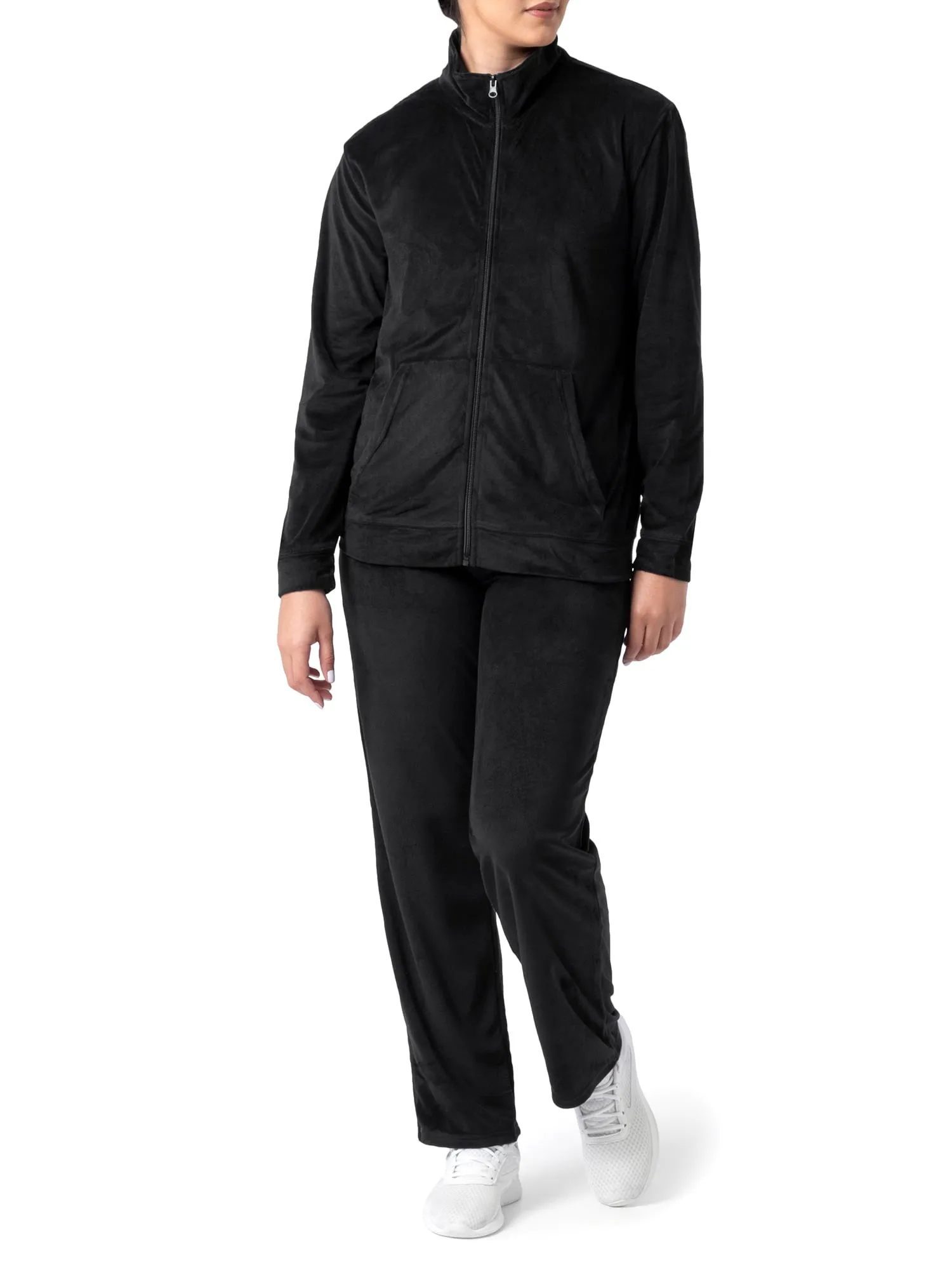 Women's Active Velour Zip-Up Track Jacket & Pants