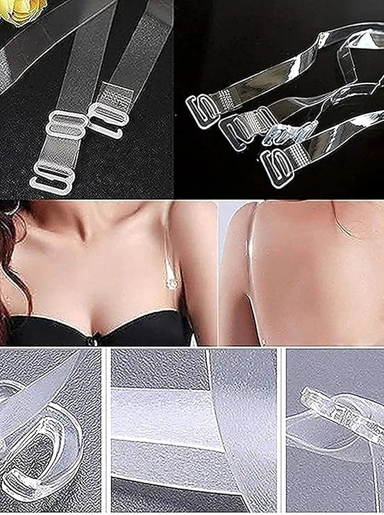 Women's Adjustable Transparent Detachable Silicone Bra Straps