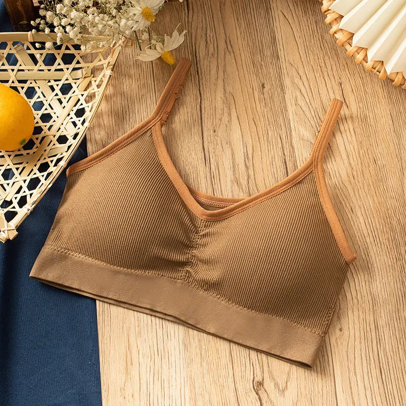 Women's Cotton Tube Top - Sexy Color Matching Bra - Fashion Sports Comfort Tank Top