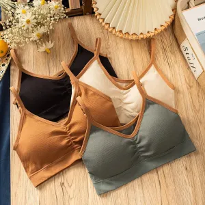 Women's Cotton Tube Top - Sexy Color Matching Bra - Fashion Sports Comfort Tank Top
