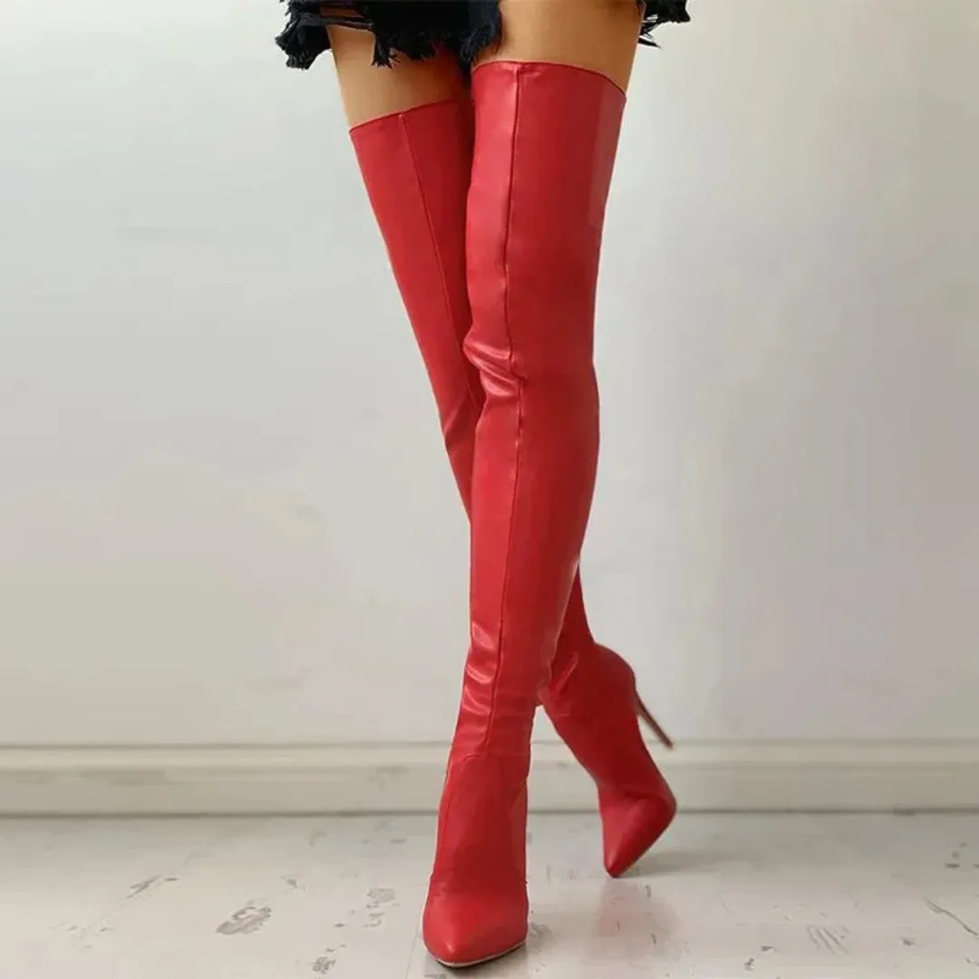 Women's Elegant Stylish Thigh High Stiletto Boots | Zipper