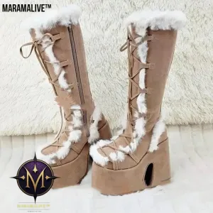 Women's Fashion Platform High Heel Platform Boots