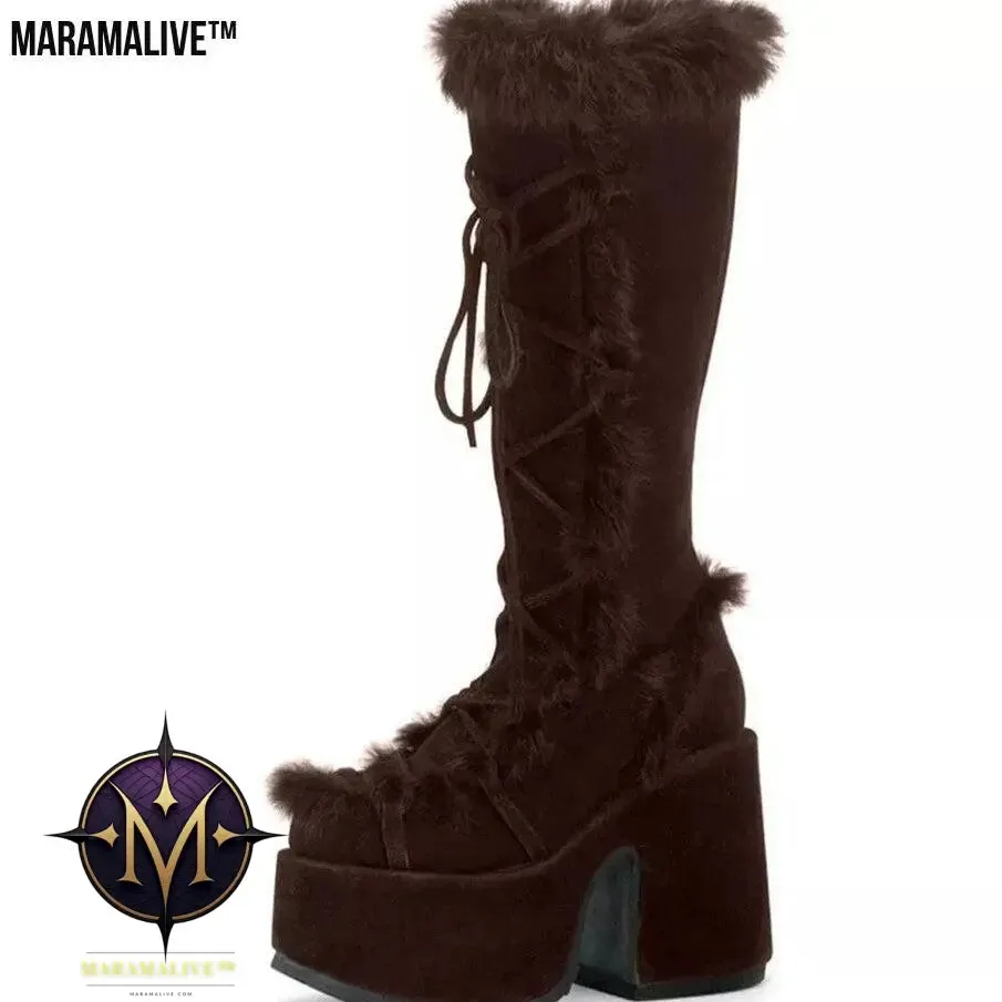 Women's Fashion Platform High Heel Platform Boots