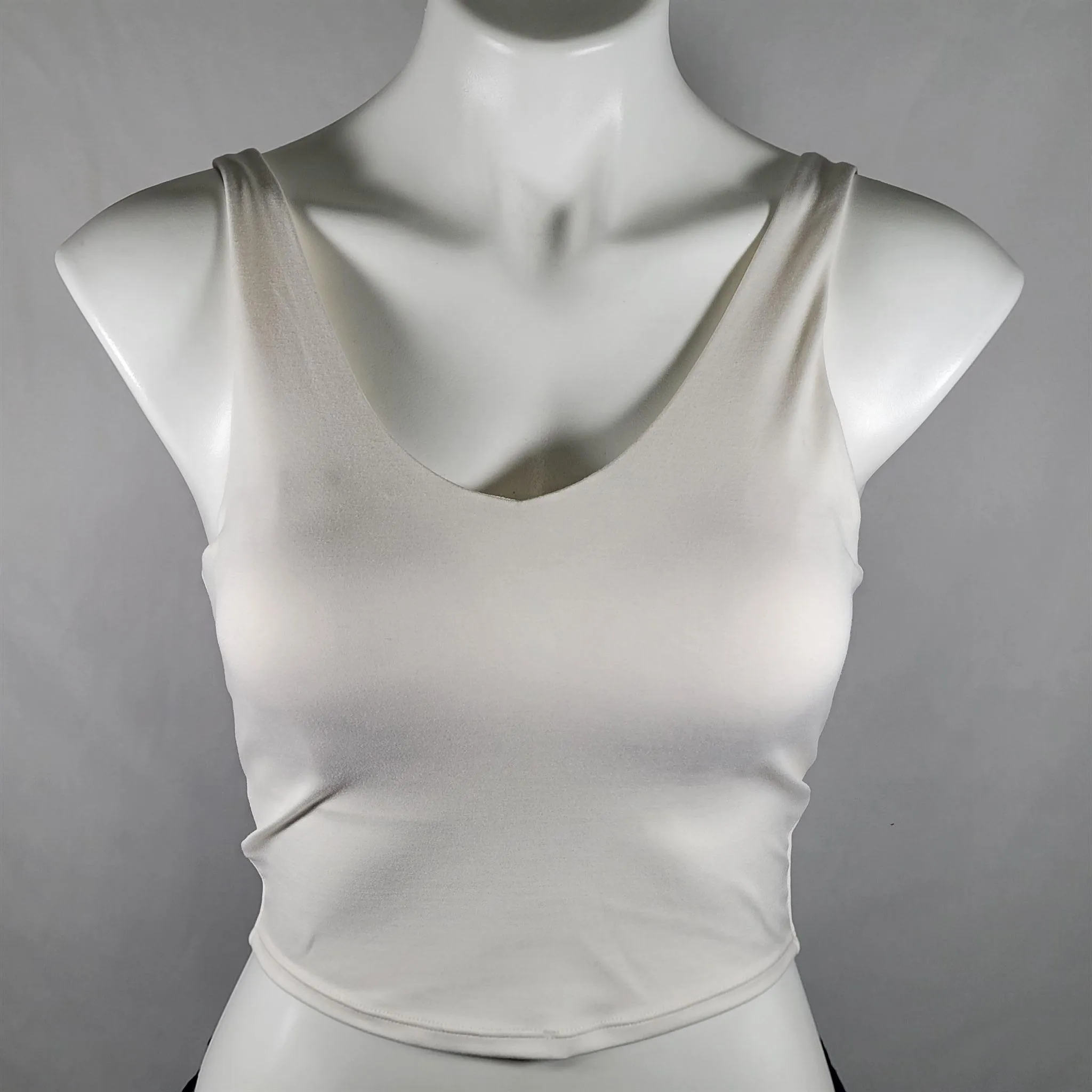 Women's Light Support V-Neck Cropped Sports Bra - White
