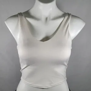 Women's Light Support V-Neck Cropped Sports Bra - White