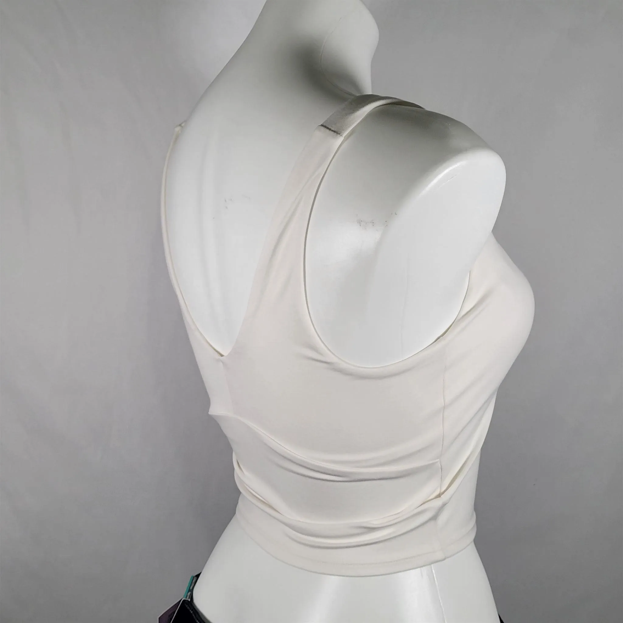 Women's Light Support V-Neck Cropped Sports Bra - White