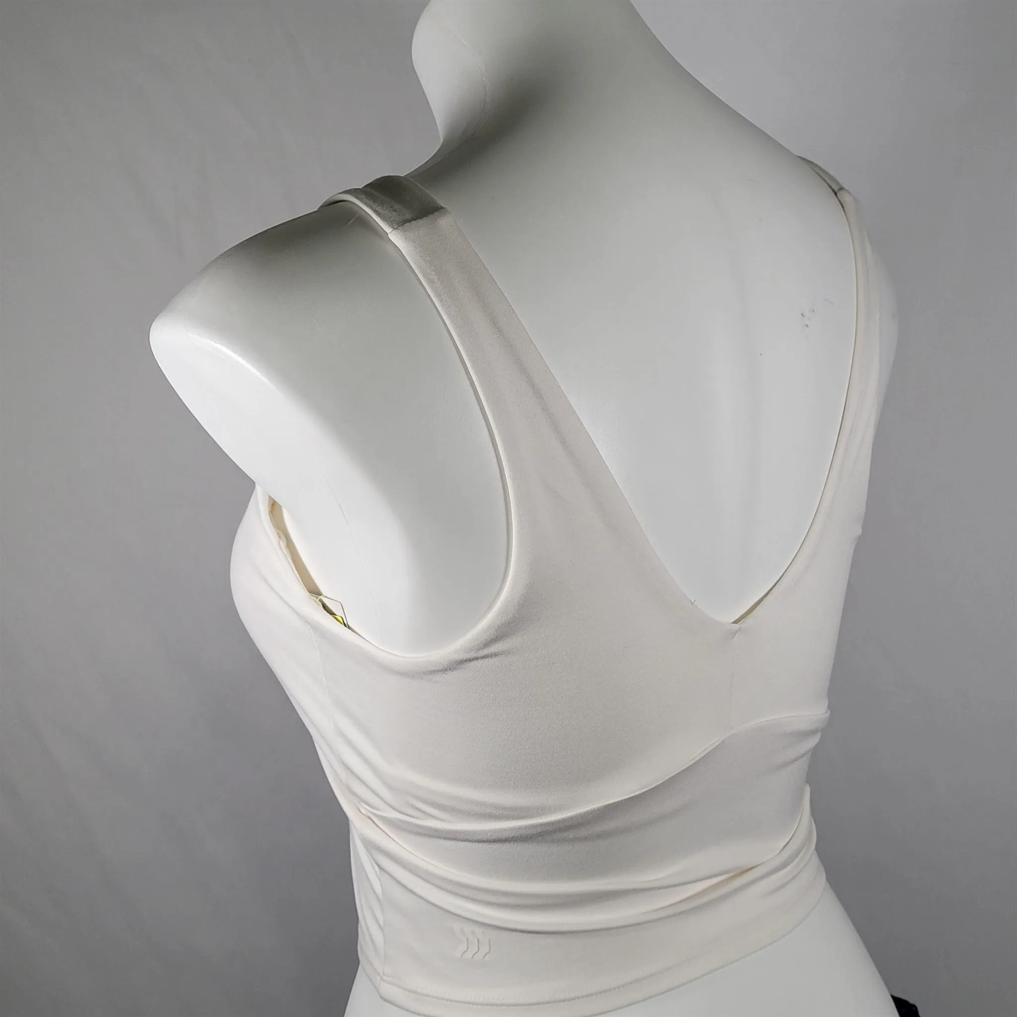 Women's Light Support V-Neck Cropped Sports Bra - White