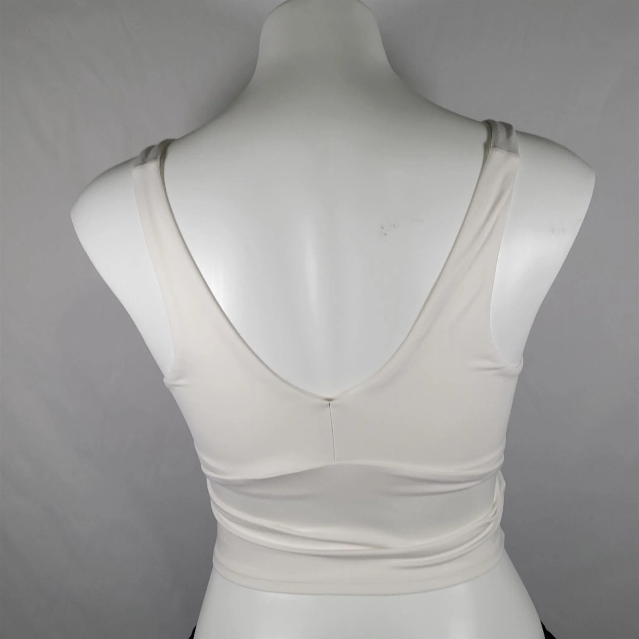 Women's Light Support V-Neck Cropped Sports Bra - White