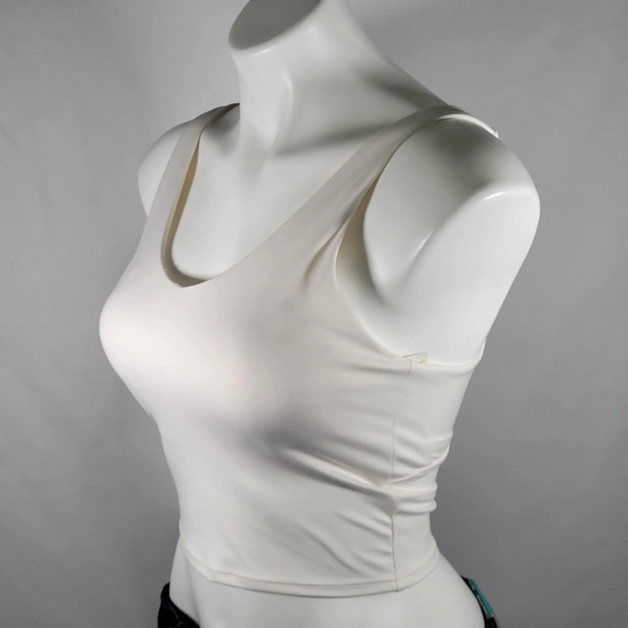 Women's Light Support V-Neck Cropped Sports Bra - White