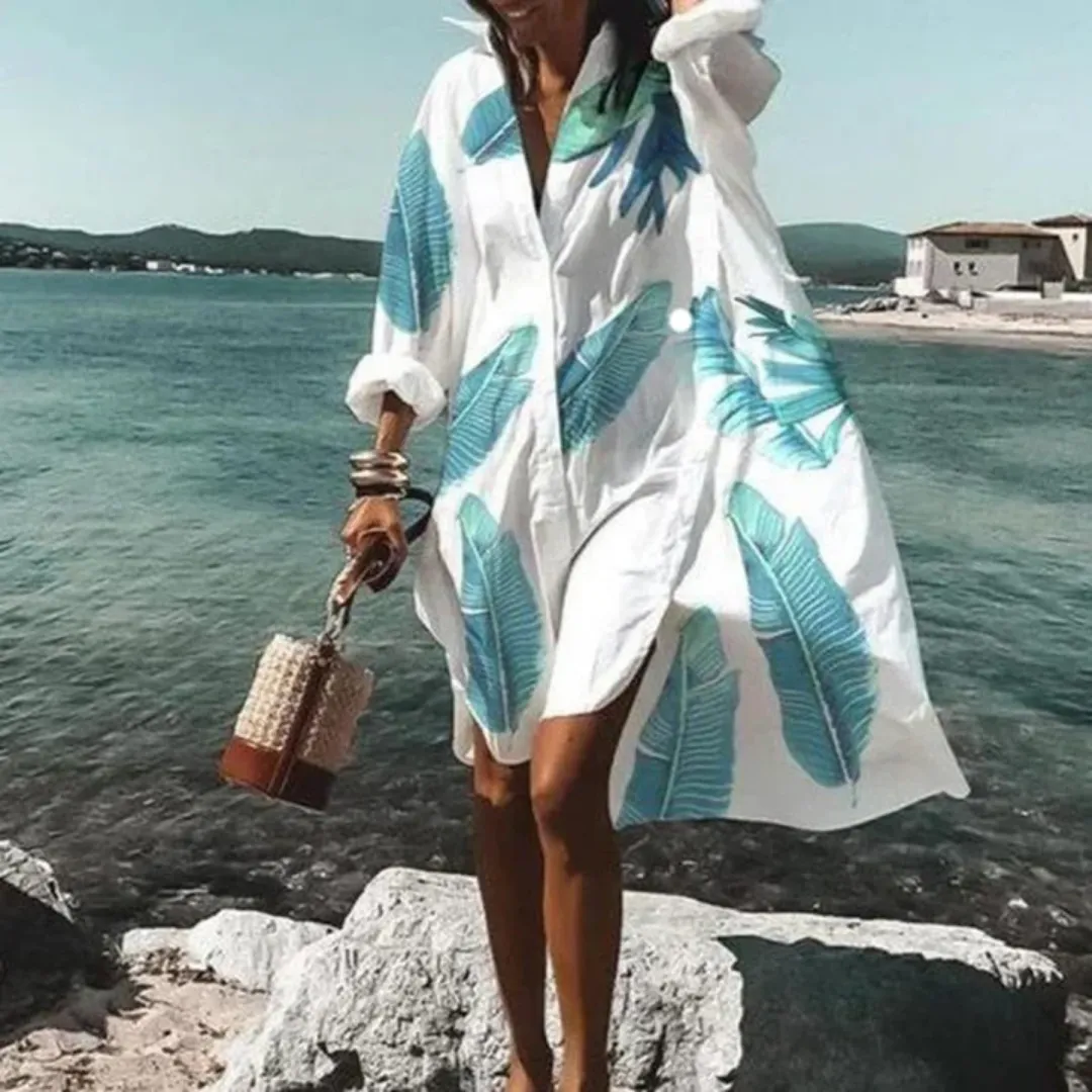 Women's Oversized Summer Shirt Dress | Midi