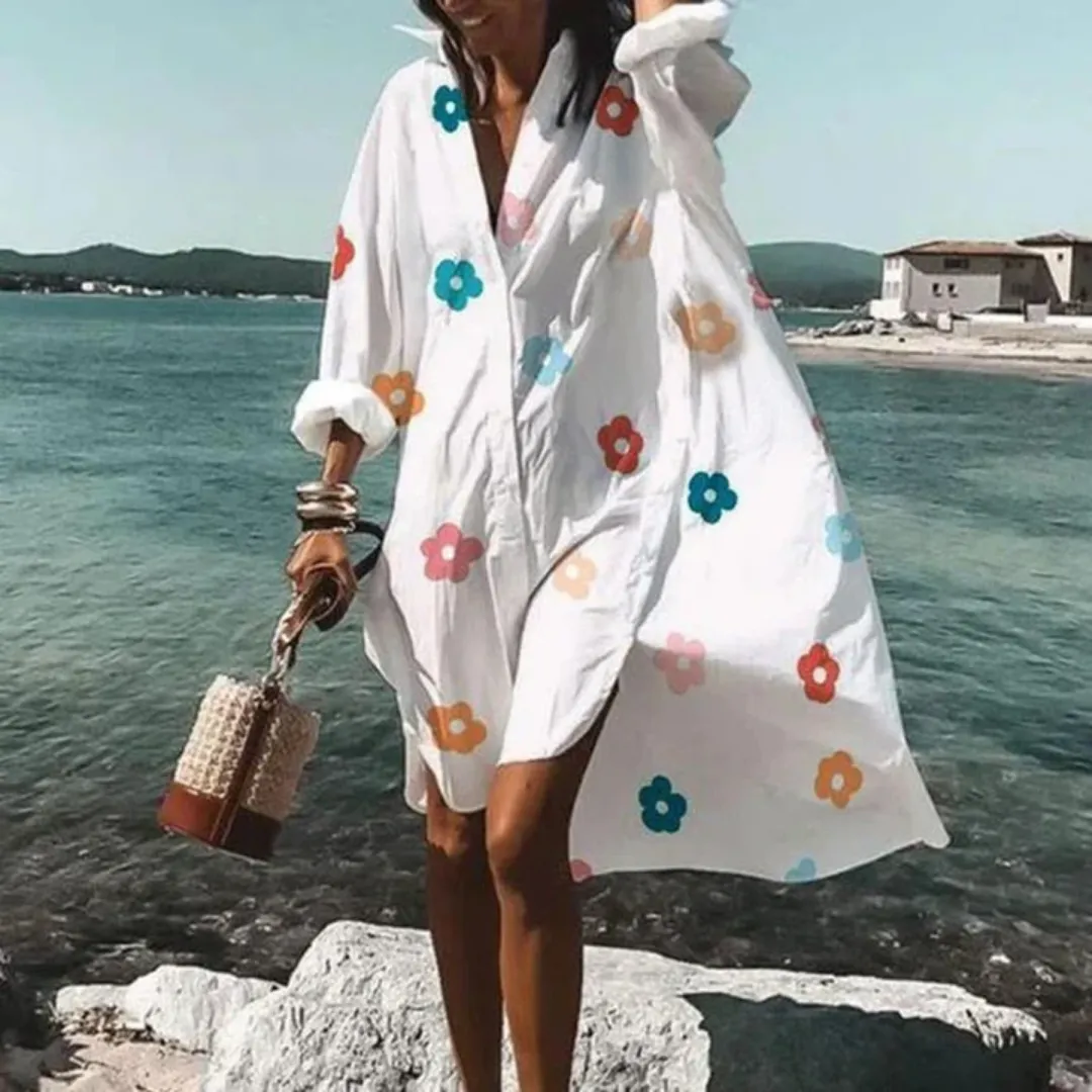 Women's Oversized Summer Shirt Dress | Midi