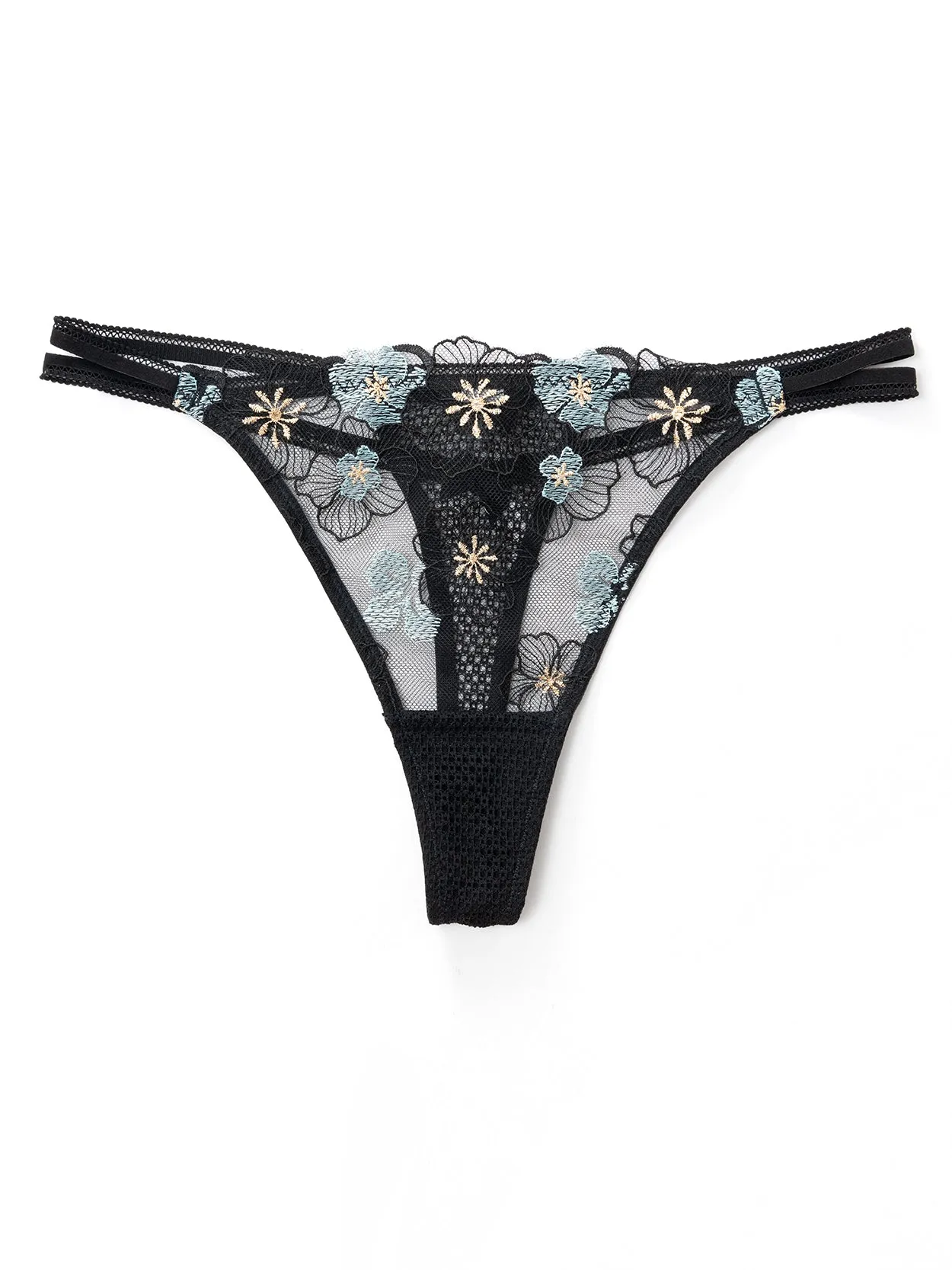 Women's Sexy Lace Bikini Panty 2 PCS Black
